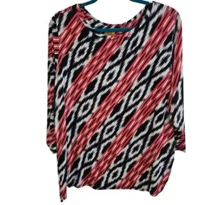 Ruby Rd. | Tops | Ruby Rd Red White And Blue Top With 34 Sleeves | Poshmark